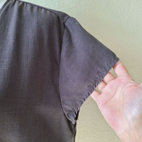 Cloth‎ & Stone Anthropologie Choker Top Medium Goth Faux Wrap Gray Grunge Rock - Picture 5 of 9